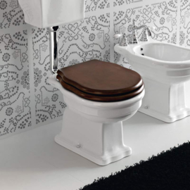 Cesame belle epoque houten toiletzitting met verchroomde scharnieren