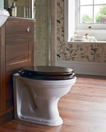 Klassiek bedieningspaneel  messing met inbouwsysteem speciaal voor Back to wall toiletten 8cm diep