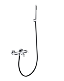 Industriële, design badmengkraan, wand model, uit de Tortu serie in PVD 5 kleuren