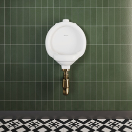 Klassiek urinoir ( waterloos) KSU002 met inbouwbeugel en verchroomd sifon