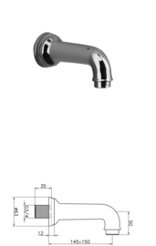 MB1840 klassieke inbouwbadkraan thermostaat set chroom