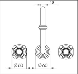 KSBP0131C inbouw kraan met hoge uitloop 15cm voor keramische uitstortgootstenen