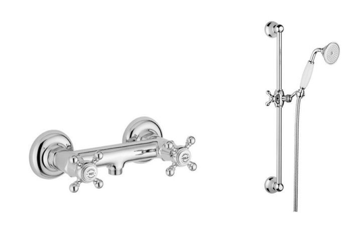 Klassieke glijstang set KSG033chroom met slang en klassieke handdouche ( B.2.2 )