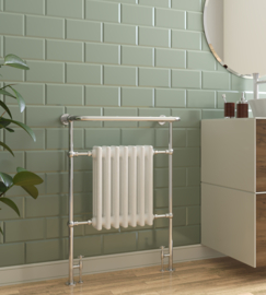 klassieke badkamer radiator chroom KSW0005 compleet met kranen