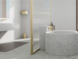 Retro badkraan Zephyr mat goud , hartmaat 15cm