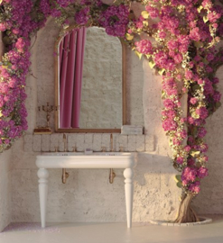 retro dubbele wastafel 120cm van de serie Romantica