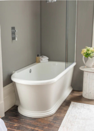 Klassiek hoek douche ligbad KSB0032 RECHTS, wit