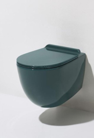 Wandtoilet rimless Vignoni in Capri glans blauw compleet soft close  toiletzitting