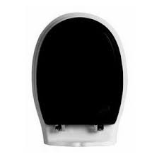AR006, toiletzitting voor KSTA, Arcade. Old England glans zwart met soft close scharnieren chroom