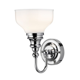 KSV0021 Klassieke wandlamp met opaline glas, chroom