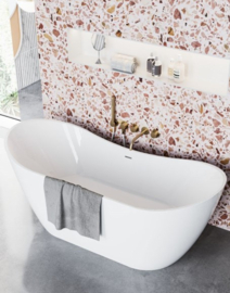 KSWB008 Klassieke dubbele lavabo compleet met "Engelse" keramische poten