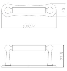 Klassieke toiletrolhouder MB001 type "Dogbone", chroom  ( C.2.5 )