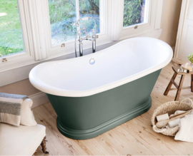 Grootste klassieke vrijstaande bad KSB0035 van 182x80cm, wit met kleur optie