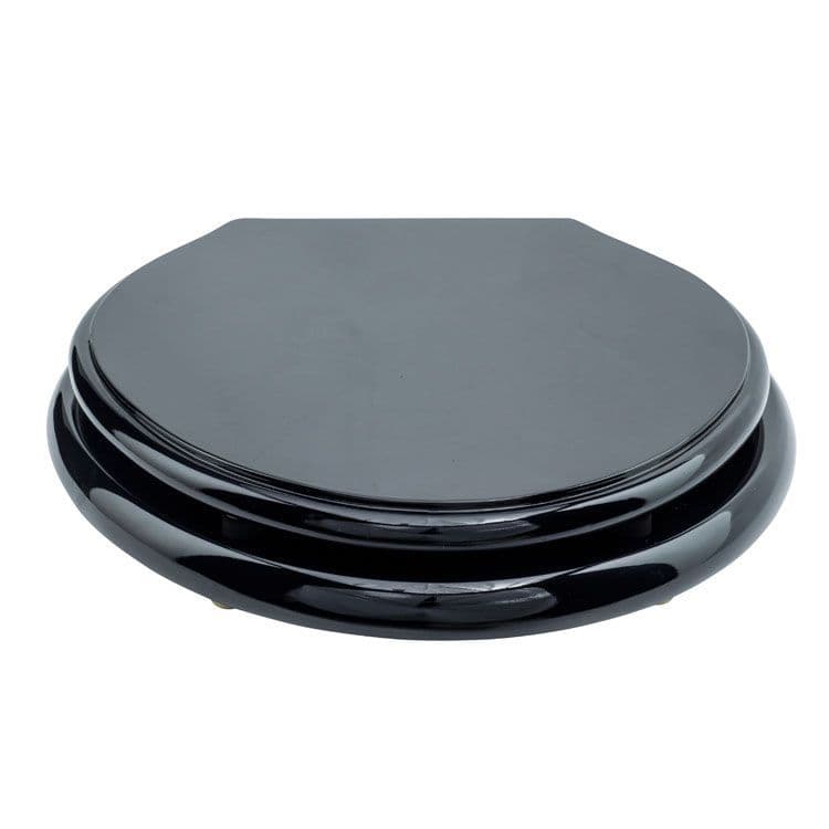 Burlington glans zwarte zitting S40 met verchroomde soft close scharnieren ( D.3)