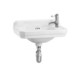 BURT60-02PK  Burlington toilet met EEN MUUR pk aansluiting met mat zwart aluminium reservoir en verchroomde valpijp