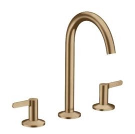 Maatwerk douchedeur met geborsteld brons beslag ( Hans Grohe, Damixia )