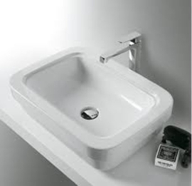 Retro opbouw waskom Evo 10 58cm breed, wit