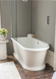 Klassiek douche hoekbad KSB0031 LINKS 170cm, wit met kleur optie