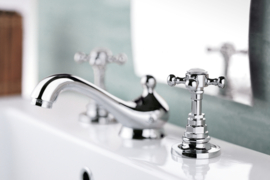 Klassiek meubel Orleans 155cm met dubbele wasbakken en natuurstenen bovenblad