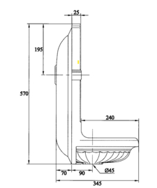 Klassiek Frans fontein 37x 57x33cm, wit