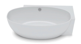 Douche bad rechts KSB0051 wit, 170cm met verchroomde overloop*