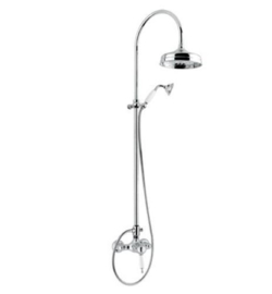 KSOX6-337BL Klassieke thermostatische doucheset met 20cm douchekop chroom, zwarte hendels