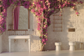 retro dubbele wastafel 120cm van de serie Romantica