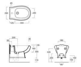 KSKB002 klassiek wand bidet