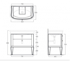 SLAM 1190 Landelijke Wastafelmeubel incl. wastafel, wit,