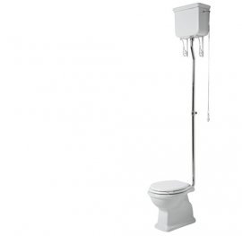 SLA0206 Landelijk toilet inclusief hooghangend reservoir, PK