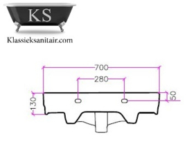 KSBP070 wastafel 70cm met zuil in diverse kleuren