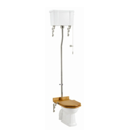 BURC28S02 klassiek toilet  met Engelse PK aansluiting en hooghangende keramische stortbak compleet met ketting en pull