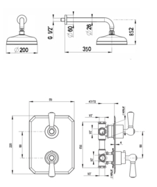 Klassieke inbouw thermostaat kraan set  MB2138C in het chroom (  A.3.0 )