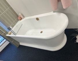 Klassiek douche hoekbad KSB0031 LINKS 170cm, wit met kleur optie