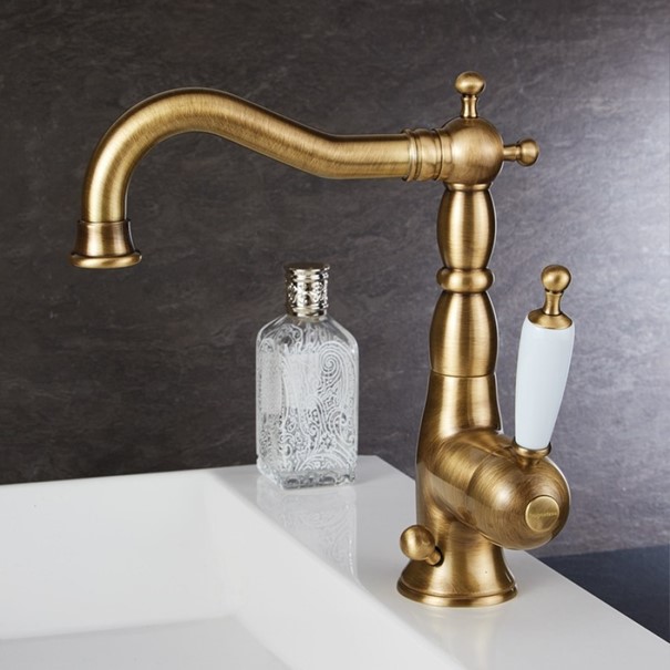 Klassiek halfrond meubel 65cm Burlington model FC5-BW65 met carrara look bovenblad