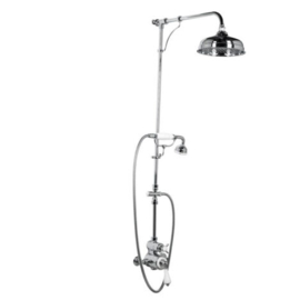 Klassieke douche thermostaatkraan NGT902OB in verouderd messing, douchekop 20cm, Kenny & Mason