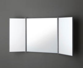 SP212 retro driedelige spiegel 114x60cm  , inklapbaar, chroom