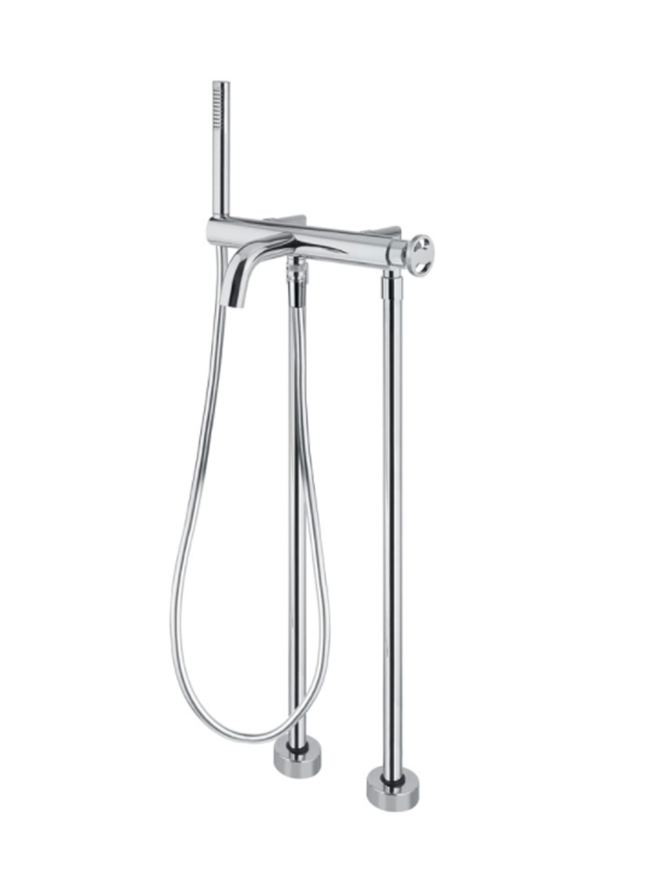 Industriële badmengkraan set MB4503 op poten voor montage naast een bad, chroom