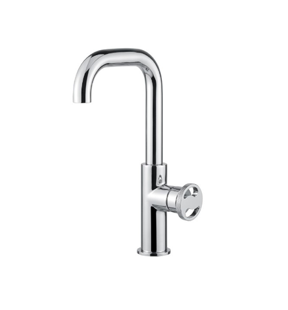 Industriële verhoogde wastafelkraan MB4513 van de 1950 serie met klik afvoer, chroom