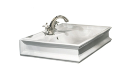 Klassieke opbouw wastafel "Majerling" met 1 of 3 kraangaten