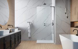 inloopdouche zonder stabilisatiestang, helder glas, gunmetal beslag