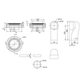 KST0008 Compleet klassiek toilet  PK met laaghangend reservoir