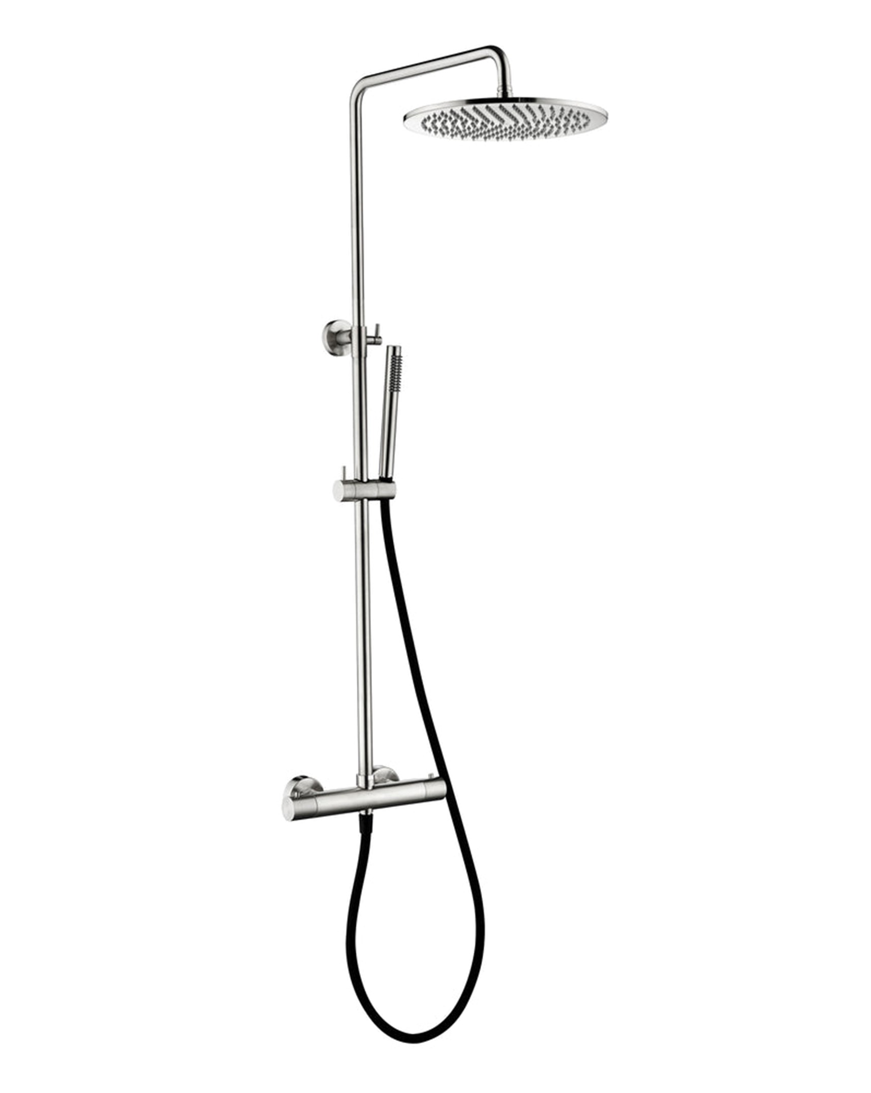 Industriële douchethermostaatkraan set met 30cm douchekop en PVD coating