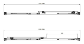 Klassieke schuifdeur KSSD120 of 140 cm, links of rechts, chroom