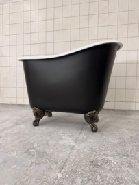 Bad  op pootjes 123cm lang met pootjes in kleur, zonder overloop en verchroomde klikafvoer