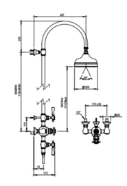 Klassieke douche thermostaatkraan 01.744 van de Horus serie Julia Victoria
