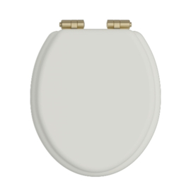 Eiken zitting KSTHZ002BB met geborsteld messing soft close scharnieren voor het KSTH001 toilet