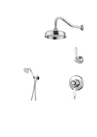 klassieke inbouwdouchekraan KSOX6-307compleet MET klassieke hoofddouche en handdouche, chroom
