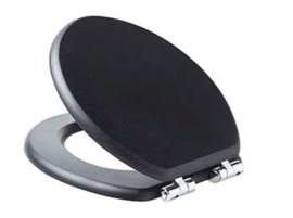 Klassieke witte toiletzitting KSTHZ003BN voor KSTH001 toiletten met geborsteld nikkelen soft close scharnieren