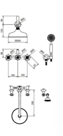 Klassieke inbouw douchemengkraan set MB2237 , compleet, chroom  ( A.3.1 )